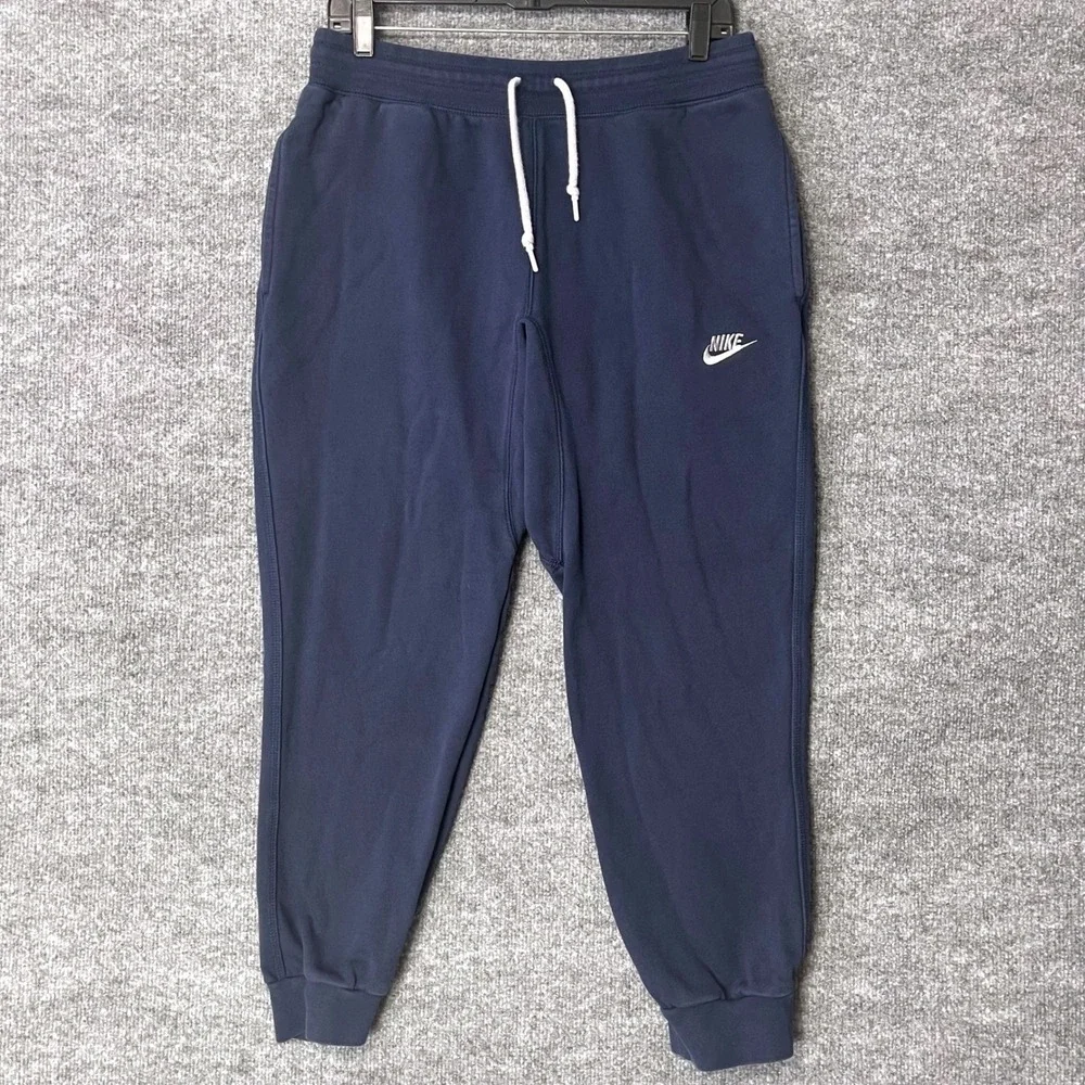Nike Mens Sportswear Club Fleece Joggers Navy Blue Sweatpants Medium Y2K Running